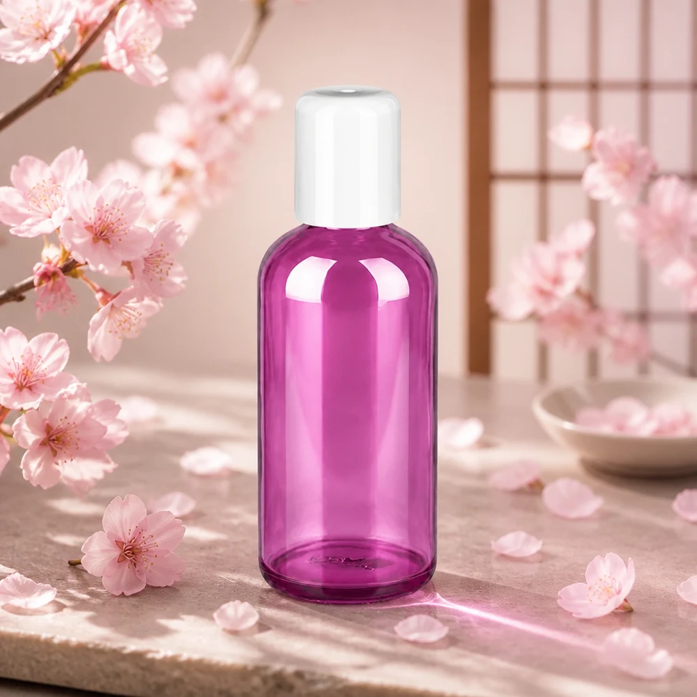 100ml lahvička s globulí bílá standardní PurpleLine UT18/100 Moderne lila Glasflasche 100ml mit Roll-On Applikator perfekt für Beauty Routine und Wellness
