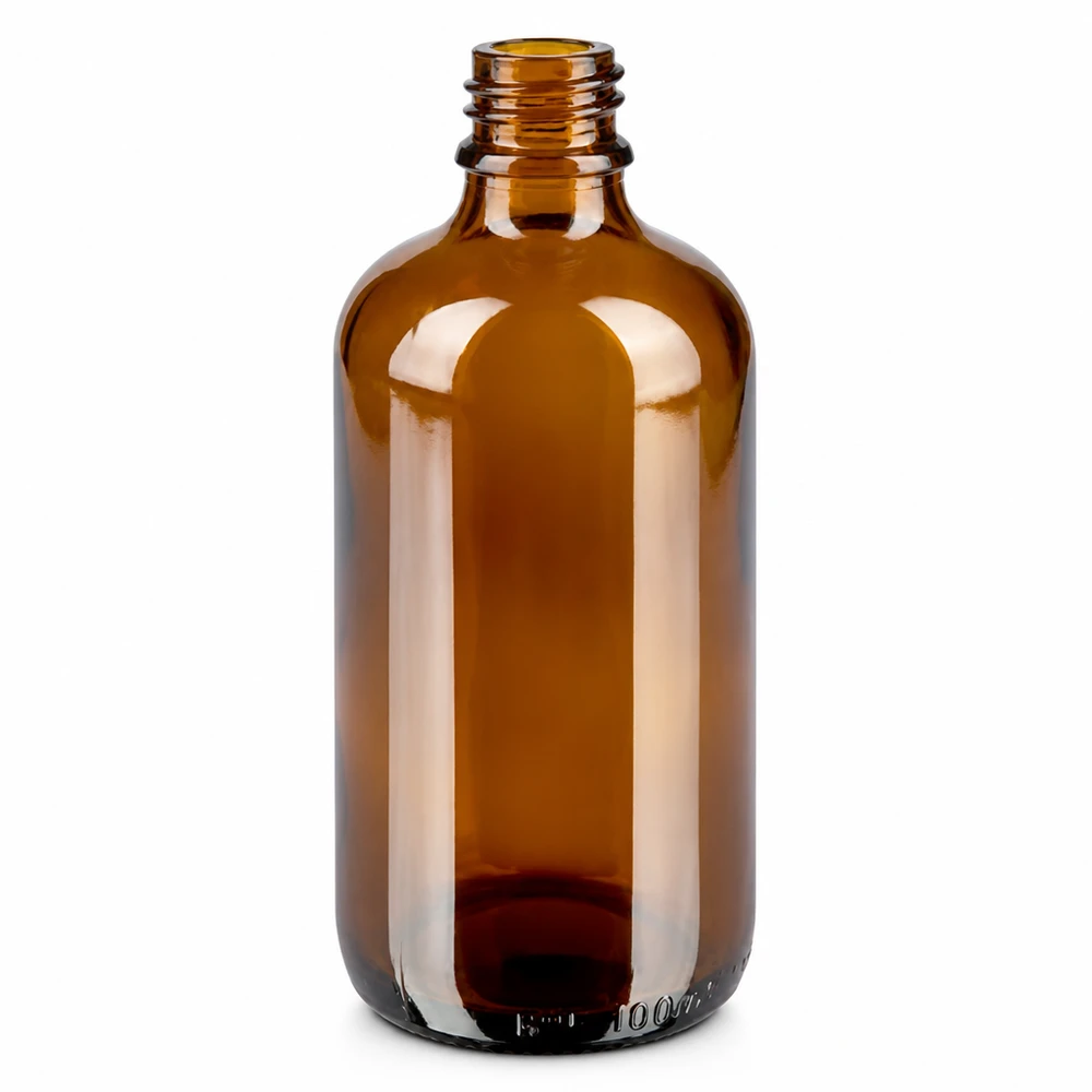 100ml lahvička s rozprašovačem žlutá/transparentní standardní uzávěr BrownLine UT18/100 Hochwertige 100ml Sprayflasche aus getöntem Glas mit Standard-Gewinde für Pumpzerstäuber