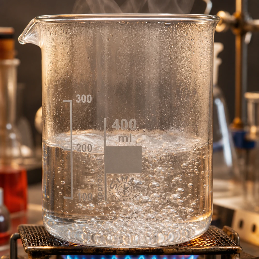 Kádinka 400ml z borosilikátového skla, nízký tvar Spülmaschinenfestes 400ml Laborbecherglas aus Borosilikatglas für den täglichen Laborgebrauch