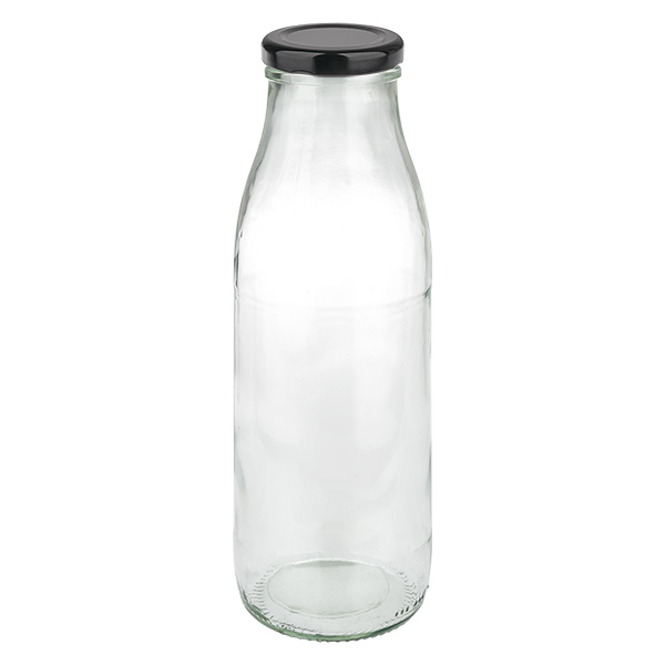 500ml sklen&#283;n&#225; l&#225;hev + v&#237;&#269;ko BasicSeal &#269;ern&#233; UNiTWIST