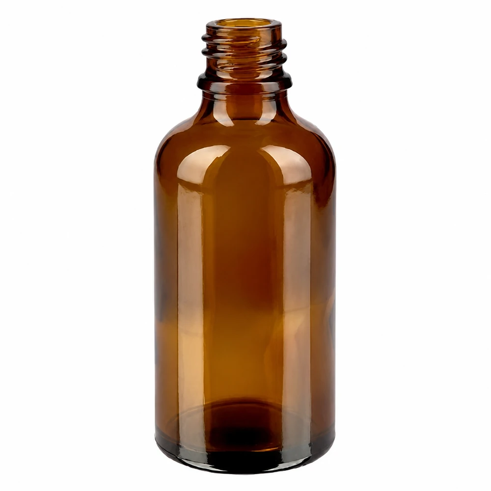 Kompakte 50ml Glasflasche braun mit Tropfverschluss für DIY Kosmetik und Öle