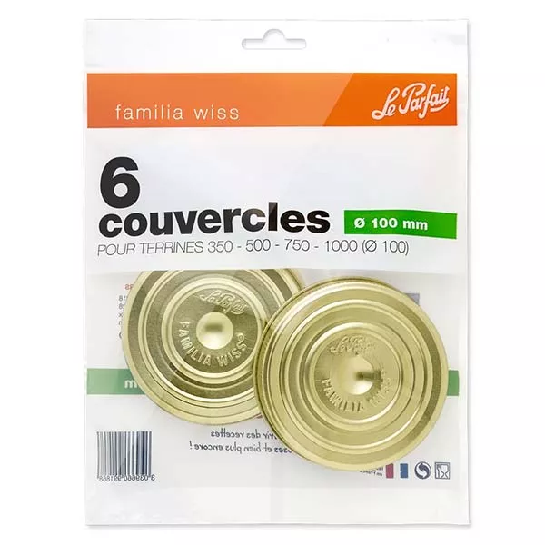 Bag de 6 Lid 100 mm Le Parfait® Familia Wiss Bag de 6 Lid 100 mm Le Parfait® Familia Wiss