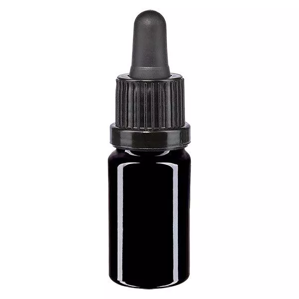 Lékárenská lahvička fialová 5ml pipeta černá uzávěr s ochranou proti manipulaci Lékárenská lahvička fialová 5ml pipeta černá uzávěr s ochranou proti manipulaci