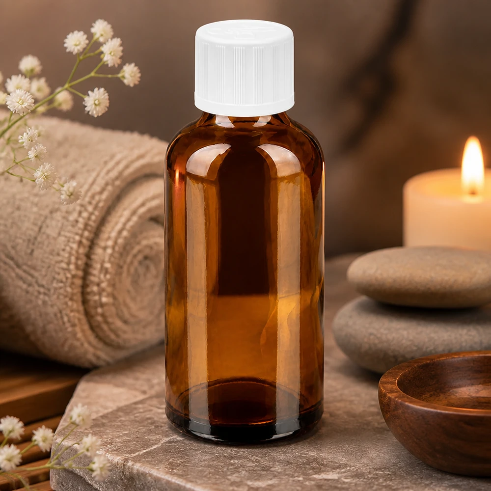 50ml Mehrzweckflasche aus UV-beständigem Braunglas für Pharmazie und Naturkosmetik