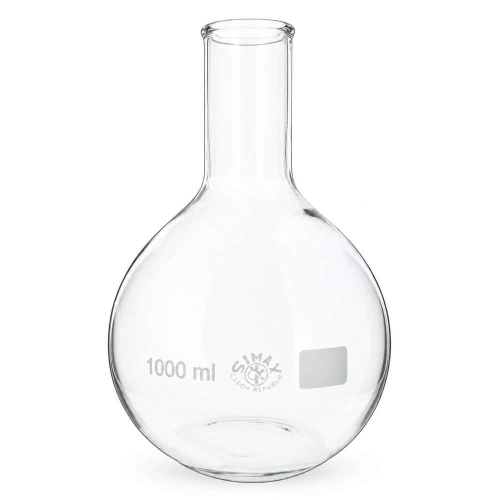 Stojatá baňka 1000ml s úzkým hrdlem Enghals Stehkolben 1000ml Fassungsvermögen - professionelle Laborausstattung aus Borosilikatglas