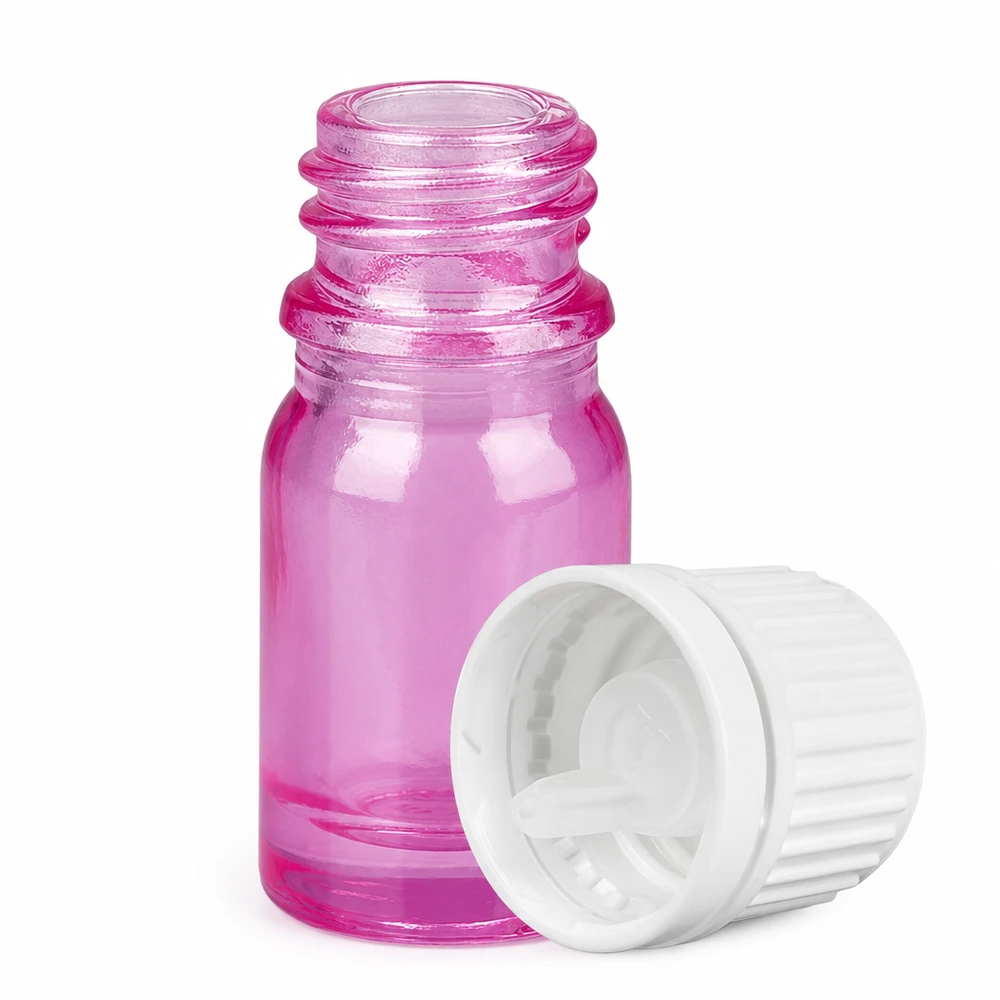 5ml lahvička s kapátkem 0,7mm bílé Originality šroubovací uzávěr PurpleLine UT18/5 Handliche Tropfflasche 5ml ideal für Augentropfen Parfümöle und homöopathische Mittel