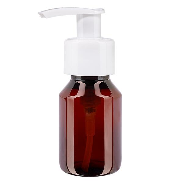 PET láhev 50ml s dávkovací pumpičkou bílá PET láhev 50ml s dávkovací pumpičkou bílá