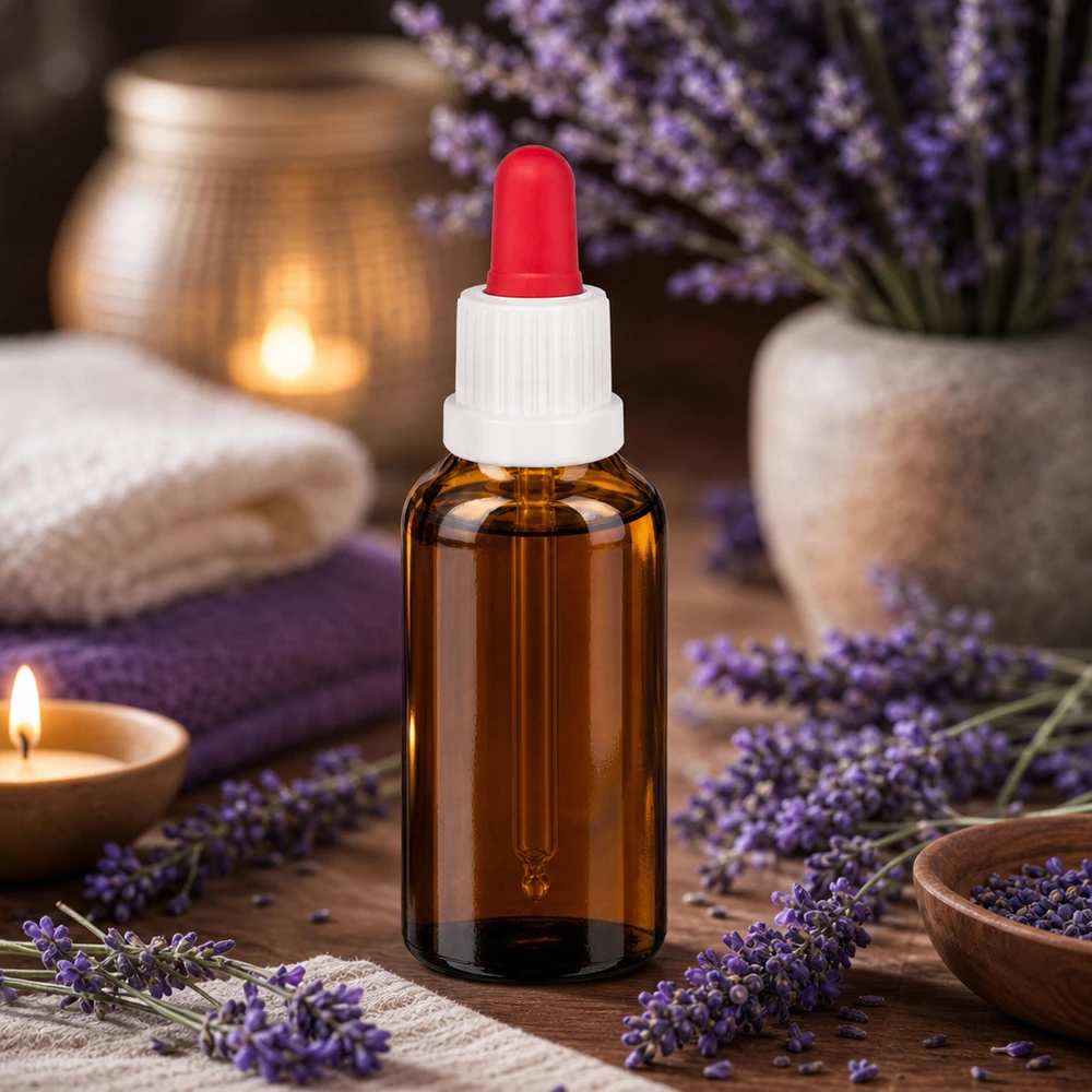 UV-schützende 30ml Pipettenflasche mit rot-weißem Verschlusssystem für lichtempfindliche Substanzen