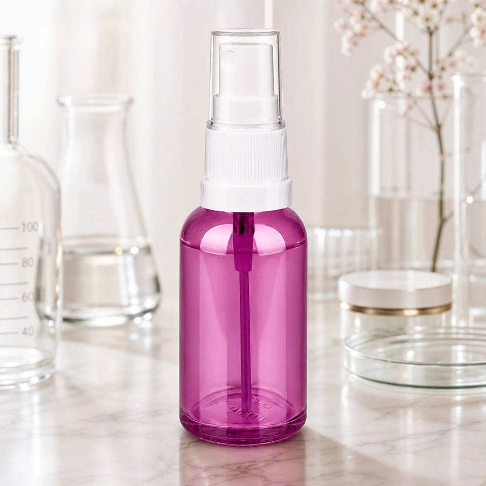 Nachfüllbare 30ml Glassprayflasche in trendigem Lila für selbstgemachte Beauty Produkte