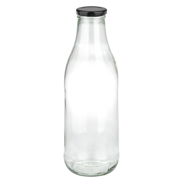 1000ml sklen&#283;n&#225; l&#225;hev + v&#237;&#269;ko BasicSeal &#269;ern&#233; UNiTWIST