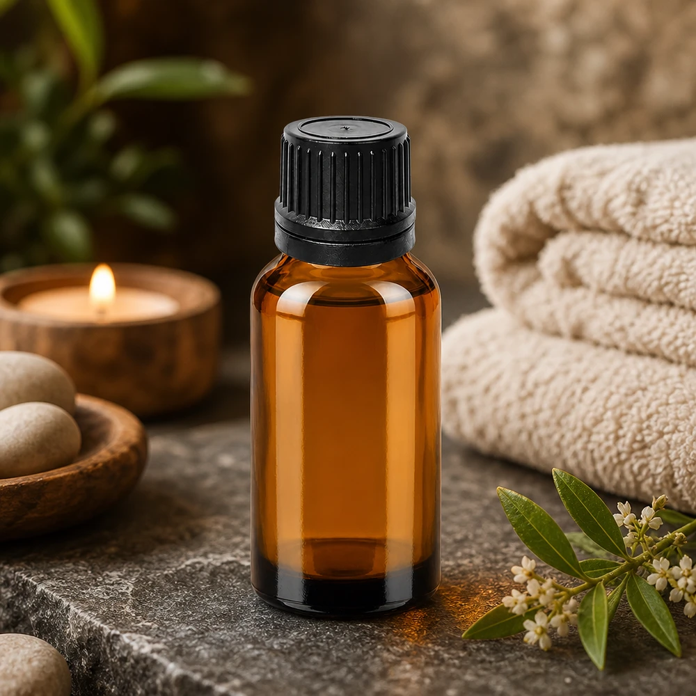 20ml lahvička s kapátkem 1mm černá tamper-evidentní uzávěr BrownLine UT18/20 Handliche 20ml Dosierflasche mit Tropfmechanismus für Massage- und Pflegeöle