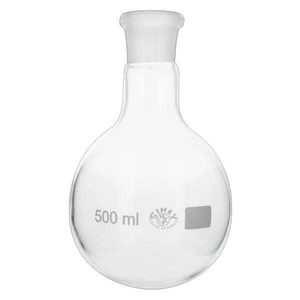 Baňka s kulatým dnem 500 ml se standardním broušeným spojem (29/32) Baňka s kulatým dnem 500 ml se standardním broušeným spojem (29/32)