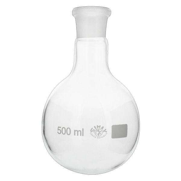 Baňka s kulatým dnem 500 ml se standardním broušeným spojem (29/32) Baňka s kulatým dnem 500 ml se standardním broušeným spojem (29/32)