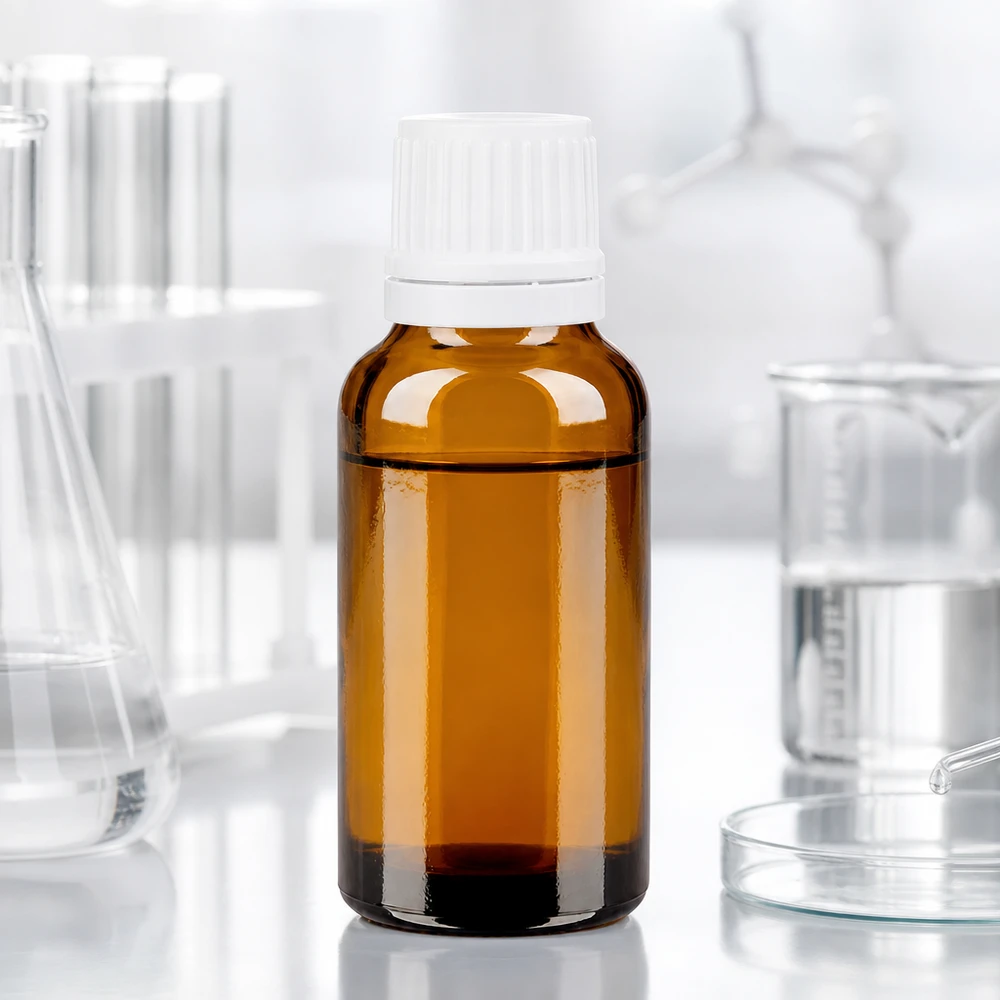 UV-Schutz Apothekerflasche braun 20ml mit weißem SV OV Verschluss für empfindliche Substanzen