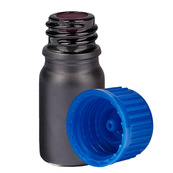 5ml láhev 11mm šroubovací uzávěr modrý standard BlackLine UT18/5 5ml láhev 11mm šroubovací uzávěr modrý standard BlackLine UT18/5