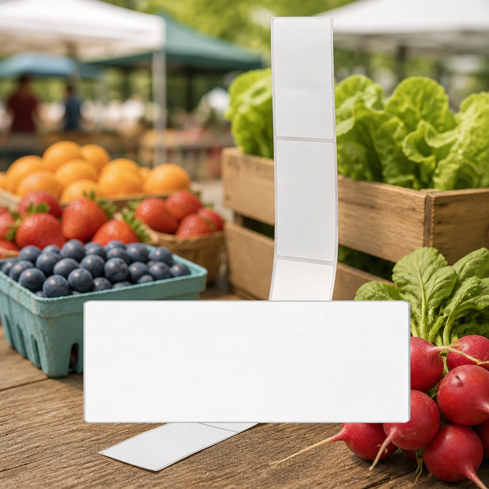 Beschriftungsetiketten 54x154,5mm für Preisschilder auf dem Wochenmarkt bei frischem Obst und Gemüse