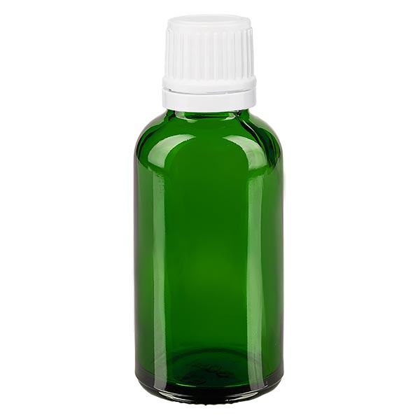 Lékárenská lahvička zelená 30ml kapátko s uzávěrem 1,2 mm bílé barvy s ochranným uzávěrem proti neoprávněné manipulaci. Lékárenská lahvička zelená 30ml kapátko s uzávěrem 1,2 mm bílé barvy s ochranným uzávěrem proti neoprávněné manipulaci.
