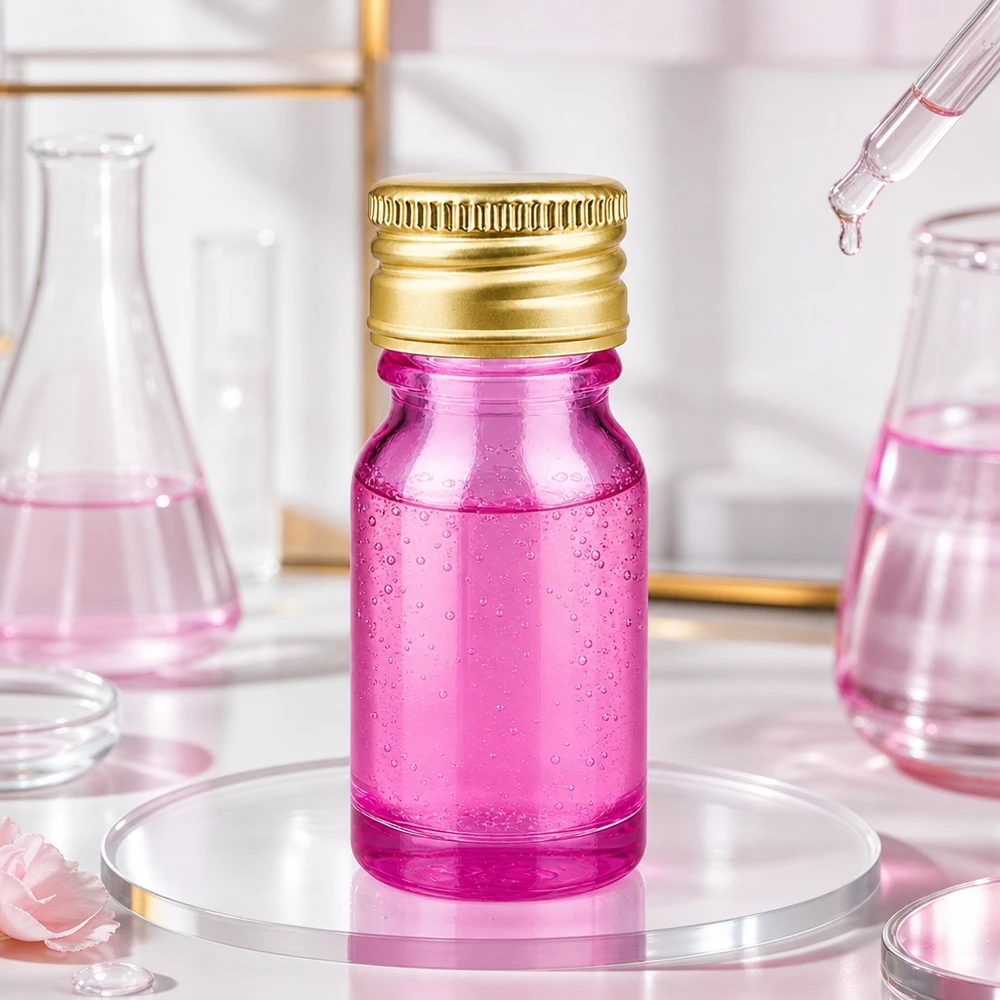 10ml lahvička PurpleLine 11mm šroubovací uzávěr hliníkový zlatý standard. UT18/10 10ml Purple Glasflasche mit robustem Aluminiumverschluss Gold für langfristige Lagerung