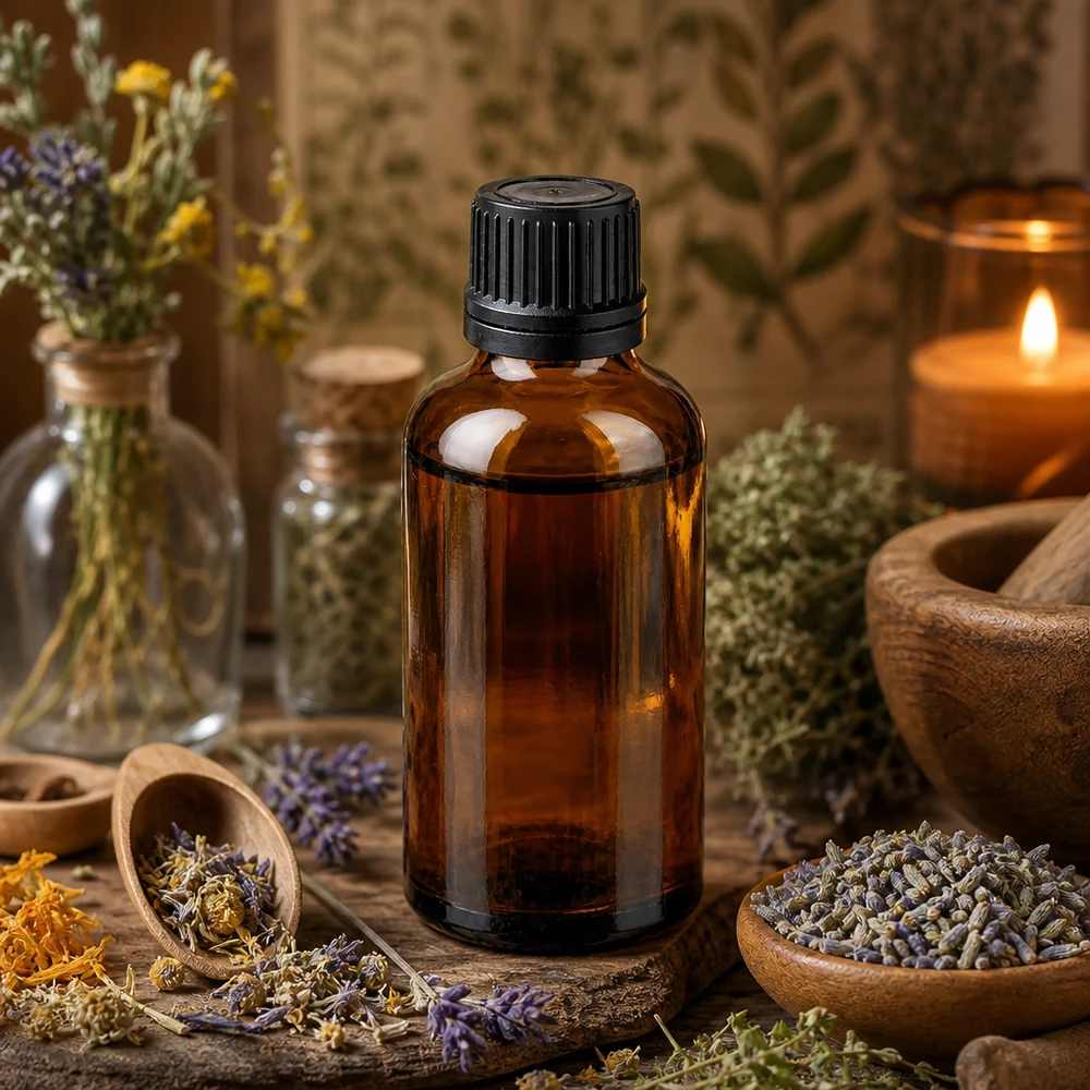 Lichtgeschützte 50ml Glasflasche mit Tropfeinsatz - optimal für empfindliche Naturprodukte