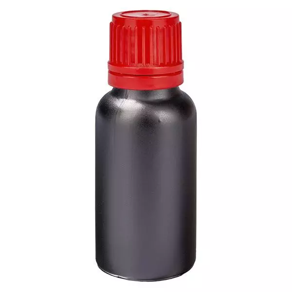 20ml láhev 11mm šroubovací uzávěr červený uzávěr s ochranou proti manipulaci BlackLine UT18/20 20ml láhev 11mm šroubovací uzávěr červený uzávěr s ochranou proti manipulaci BlackLine UT18/20