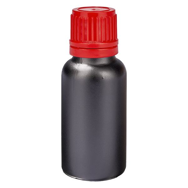20ml láhev 11mm šroubovací uzávěr červený uzávěr s ochranou proti manipulaci BlackLine UT18/20 20ml láhev 11mm šroubovací uzávěr červený uzávěr s ochranou proti manipulaci BlackLine UT18/20
