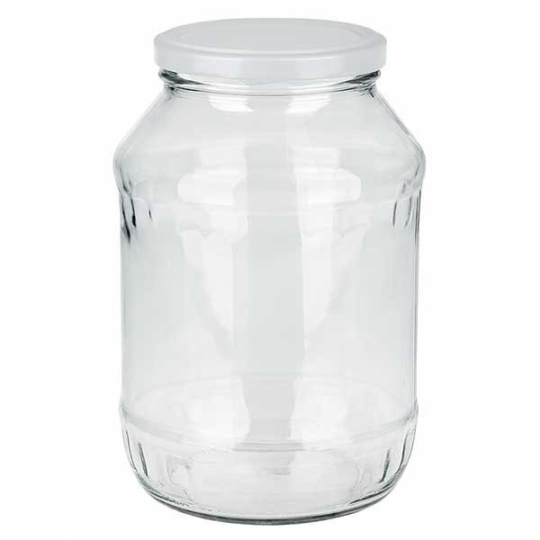 2650ml kulatá sklenice s víčkem BasicSeal bílá UNiTWIST