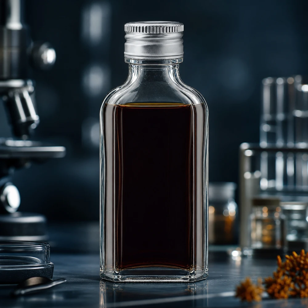 50 ml Meplat čirý s hliníkovým uzávěrem stříbrný PP22 50ml Klarglas Meplat Flasche mit Schraubdeckel PP22 Aluminium silber für Extrakte und Tinkturen