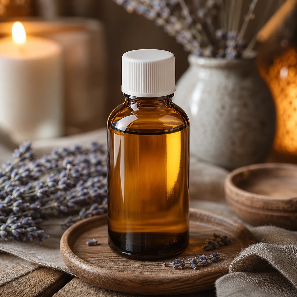 30ml Glasflasche mit matter Oberfläche und weißem Deckel für sichere Aufbewahrung von Wirkstoffen