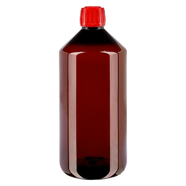 PET láhev 1000ml s červeným uzávěrem, který lze snadno otevřít. PET láhev 1000ml s červeným uzávěrem, který lze snadno otevřít.
