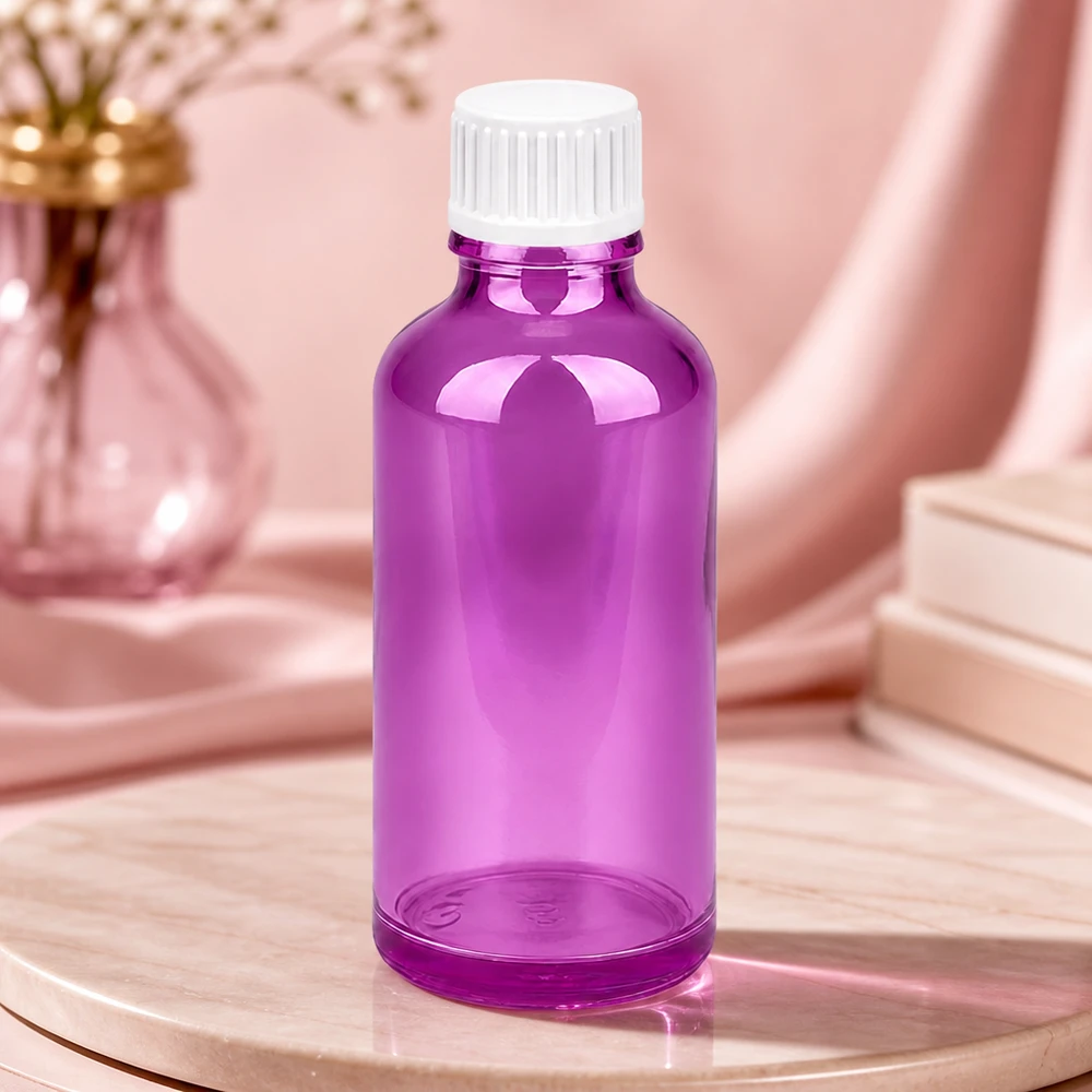 Praktische violette 50ml Tropfflasche mit ergonomischem Design für einfache Handhabung