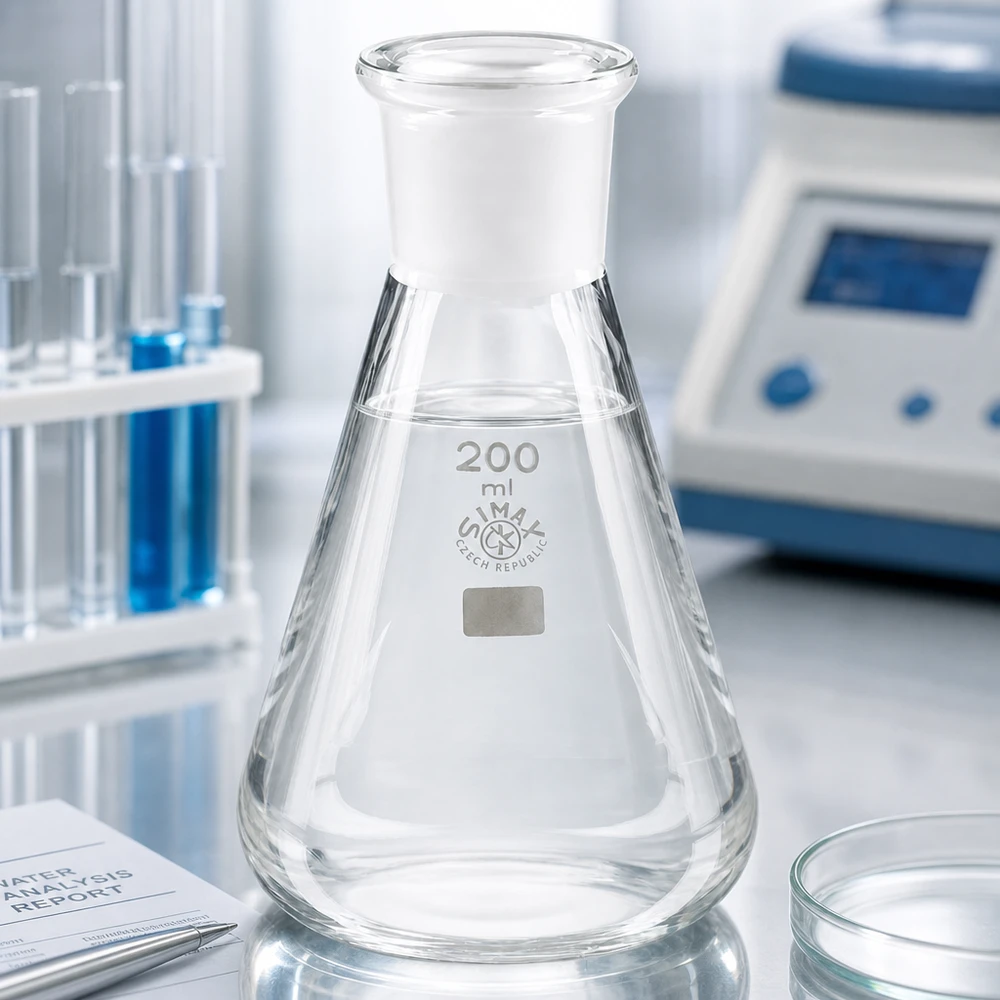 Erlenmeyerova baňka 200ml se standardním broušeným spojem (29/32)