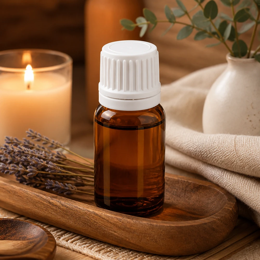 10ml Tropfflasche mit matter Braunglasoptik und weißem Verschluss für lichtempfindliche Substanzen