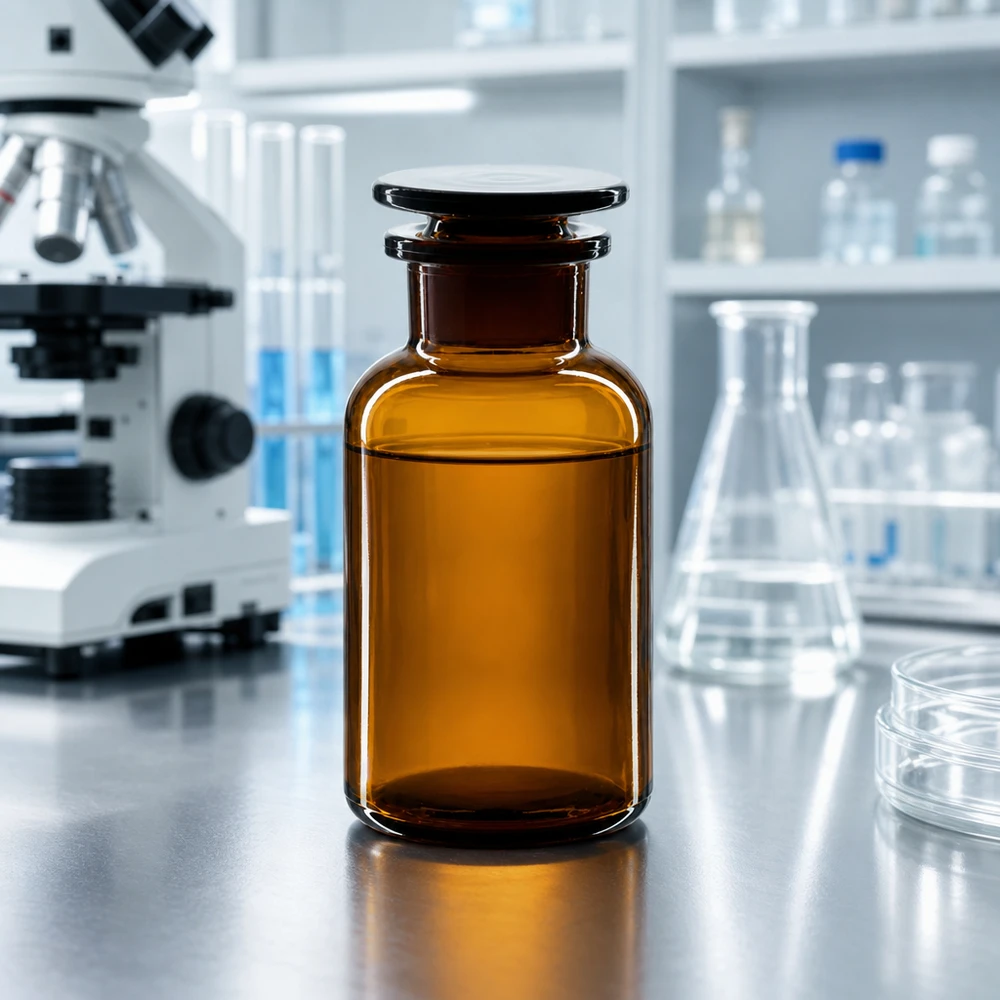 Láhev s kulatým ramenem 250ml hnědá skleněná zátka se širokým hrdlem 250ml Weithals Braunglasflasche mit flachem Glasstopfen für Laborchemikalien und Reagenzien