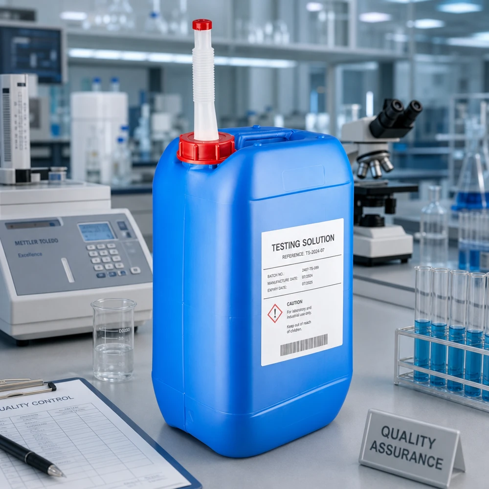 Tragbarer 15 Liter Flüssigkeitsbehälter blau mit flexiblem Auslaufrohr für Industriechemikalien