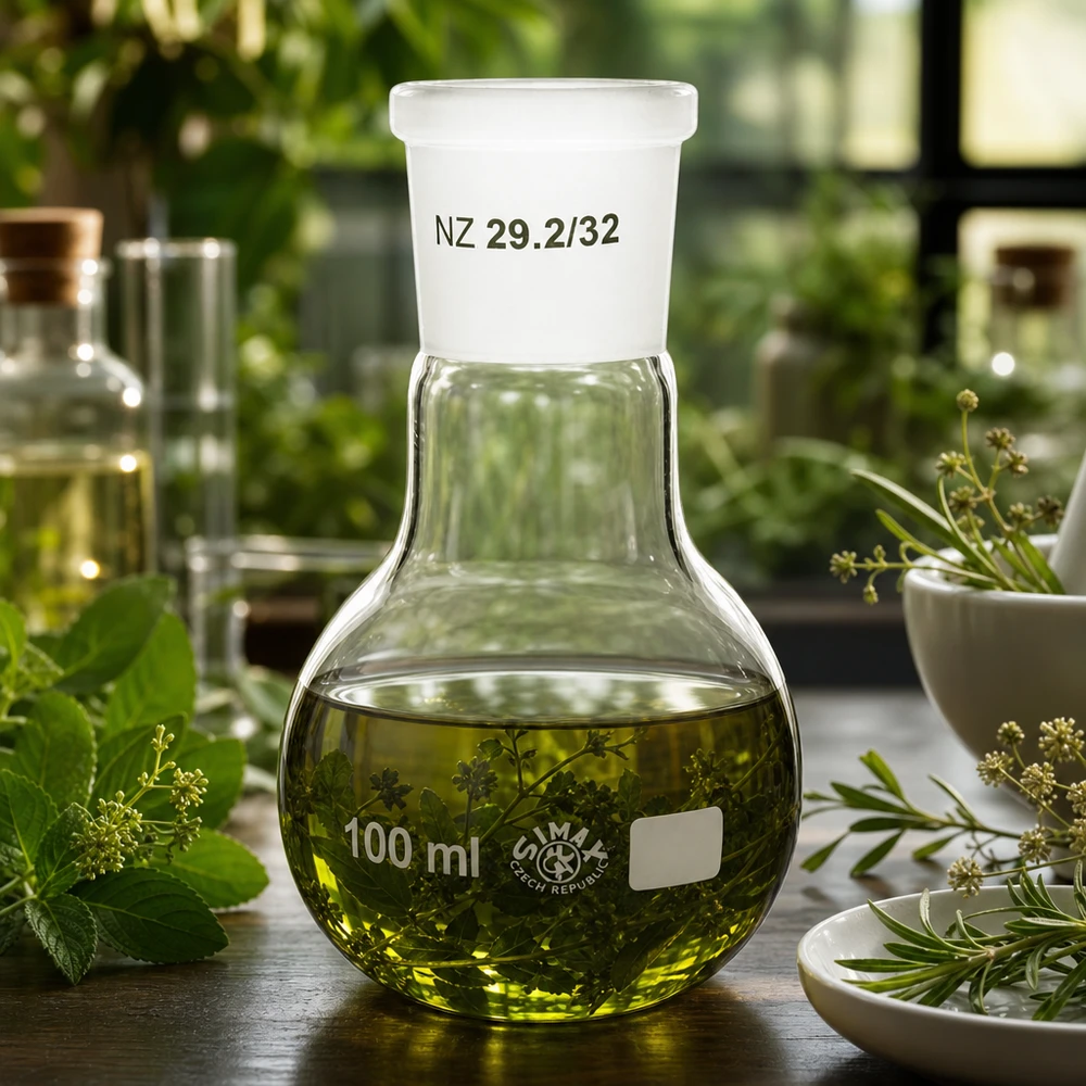 Stojánková baňka 100 ml se standardním broušeným spojem (29/32) Graduierter 100ml Stehkolben mit Normschliff 29/32 - präzise Volumenbestimmung im Labor