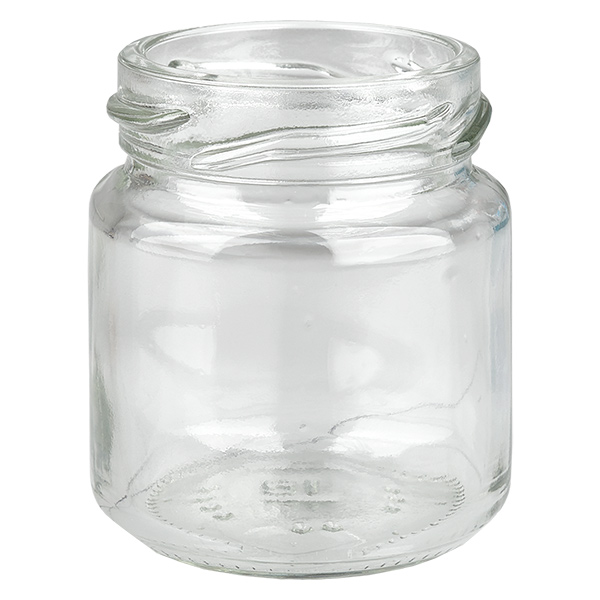 Skleněná dóza 53ml čirá, bez víčka, závit TO43 Skleněná dóza 53ml čirá, bez víčka, závit TO43