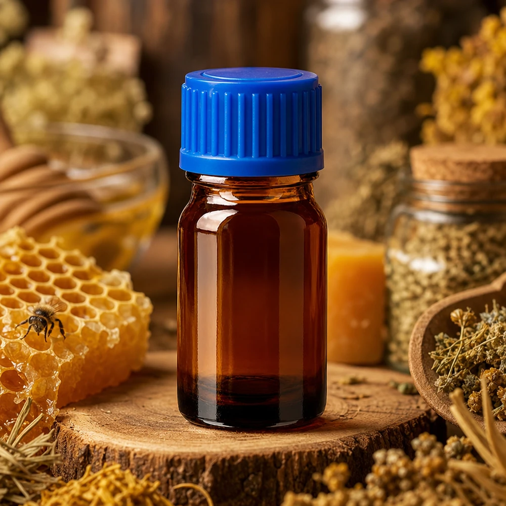5ml lahvička 11mm šroubovací uzávěr modrá Standard BrownLine UT18/5 Handliche 5ml Glasflasche BrownLine für tropfgenaue Abfüllung mit stabilem Verschlusssystem