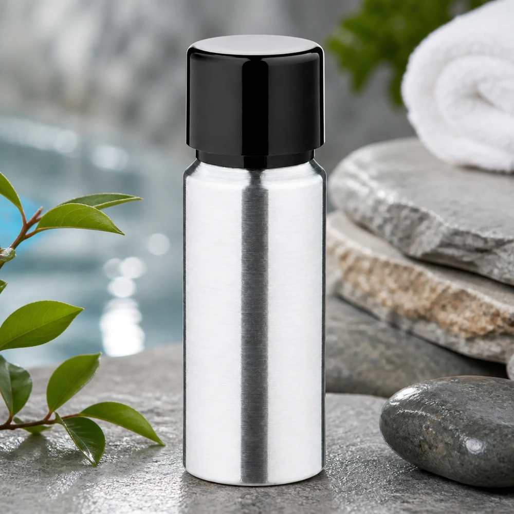 Moderne 20ml Aluflasche mit hygienischer Metalloberfläche ideal für empfindliche Flüssigkeiten