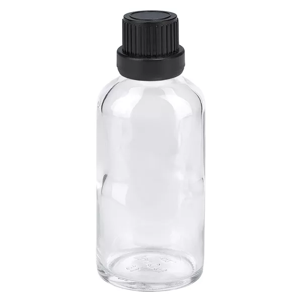 50ml lahvička 11mm šroubovací uzávěr černý uzávěr ClearLine UT18/50.