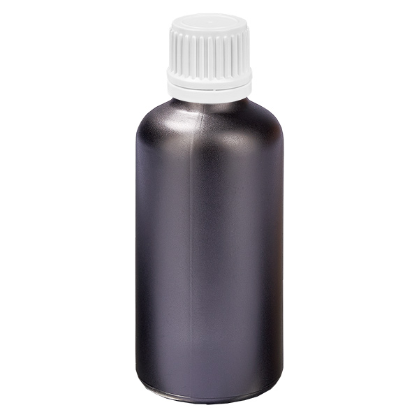 50ml lahvička 11mm šroubovací uzávěr bílý uzávěr s ochranou proti manipulaci BlackLine UT18/50 50ml lahvička 11mm šroubovací uzávěr bílý uzávěr s ochranou proti manipulaci BlackLine UT18/50