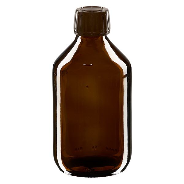 250ml lahvička na léky hnědá, hnědý uzávěr s tamper-evidentním kroužkem ApoGlas 250ml lahvička na léky hnědá, hnědý uzávěr s tamper-evidentním kroužkem ApoGlas
