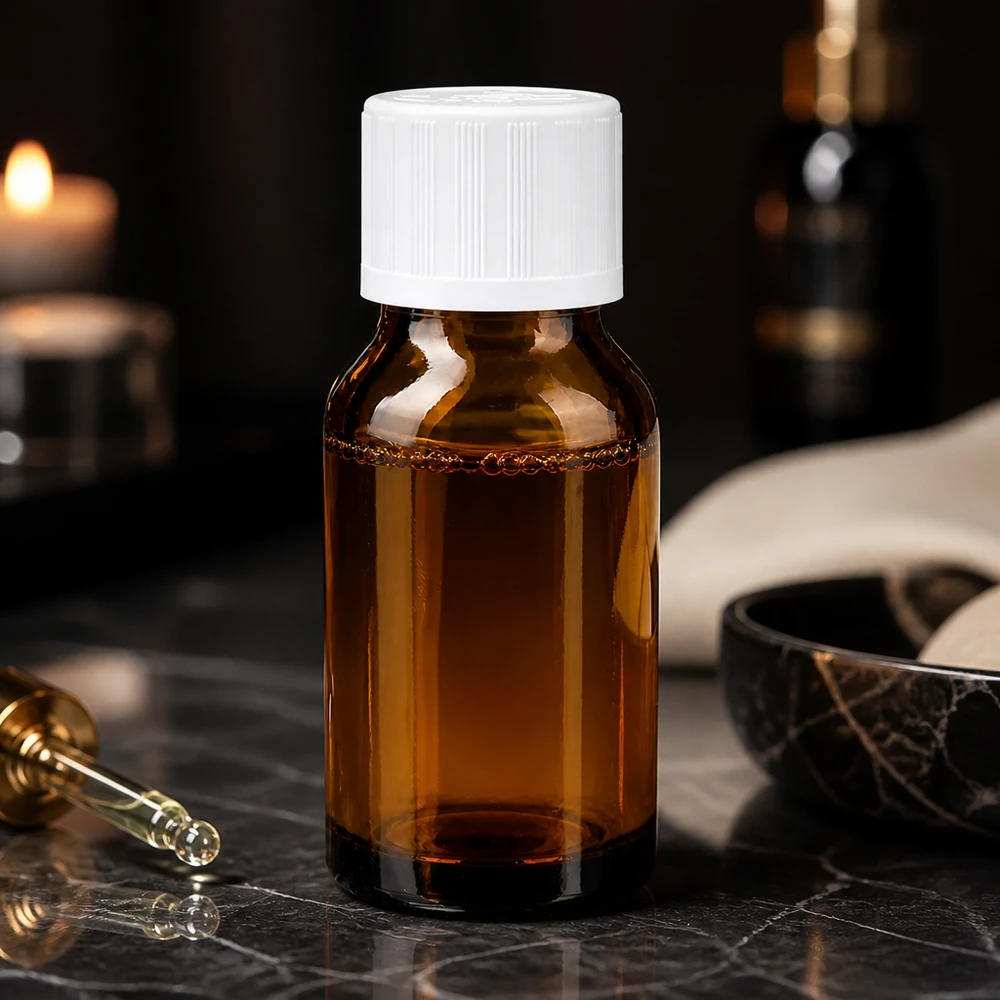 Hochwertige Braunglas Tropfflasche 30ml mit weißem KiSi Deckel für Öle und Pharmazeutika