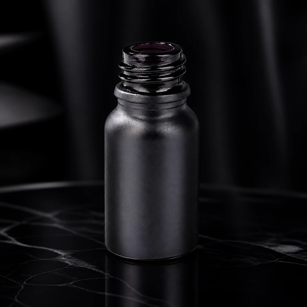 10ml dávkovací láhev BlackLine UT18/10 UNiTWIST 10ml Apothekerflasche BlackLine UT18/10 UNiTWIST mit matter Oberflächenstruktur verhindert Fingerabdrücke
