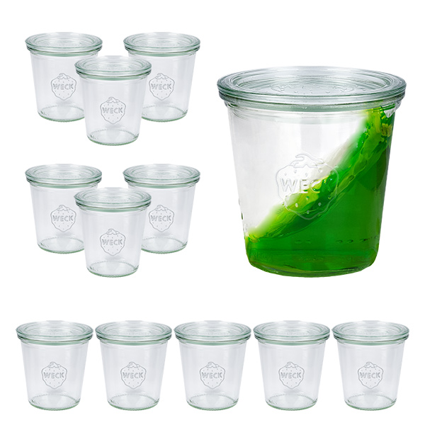 Sada 12 sklenic Weck tumblers 290ml vysoké, 1/5L sklenice s 12 sklenicemih3