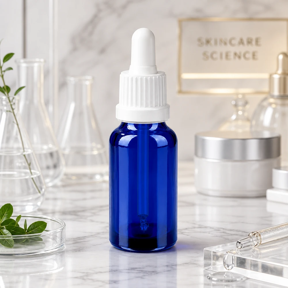 20ml pipetovací láhev bílá s tamper-evidentním uzávěrem BlueLine UT18/20 20ml Tropfflasche aus stabilem Glas mit ergonomischer Pipette für einfache Handhabung