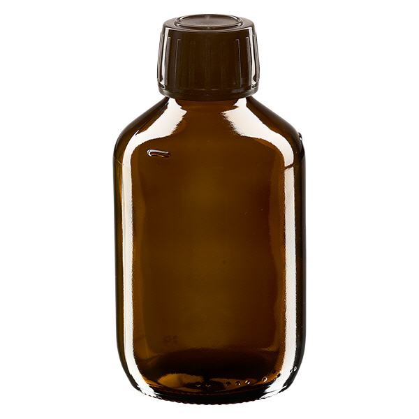 200ml lahvička na léky hnědá, hnědý uzávěr s tamper-evidentním kroužkem ApoGlas 200ml lahvička na léky hnědá, hnědý uzávěr s tamper-evidentním kroužkem ApoGlas