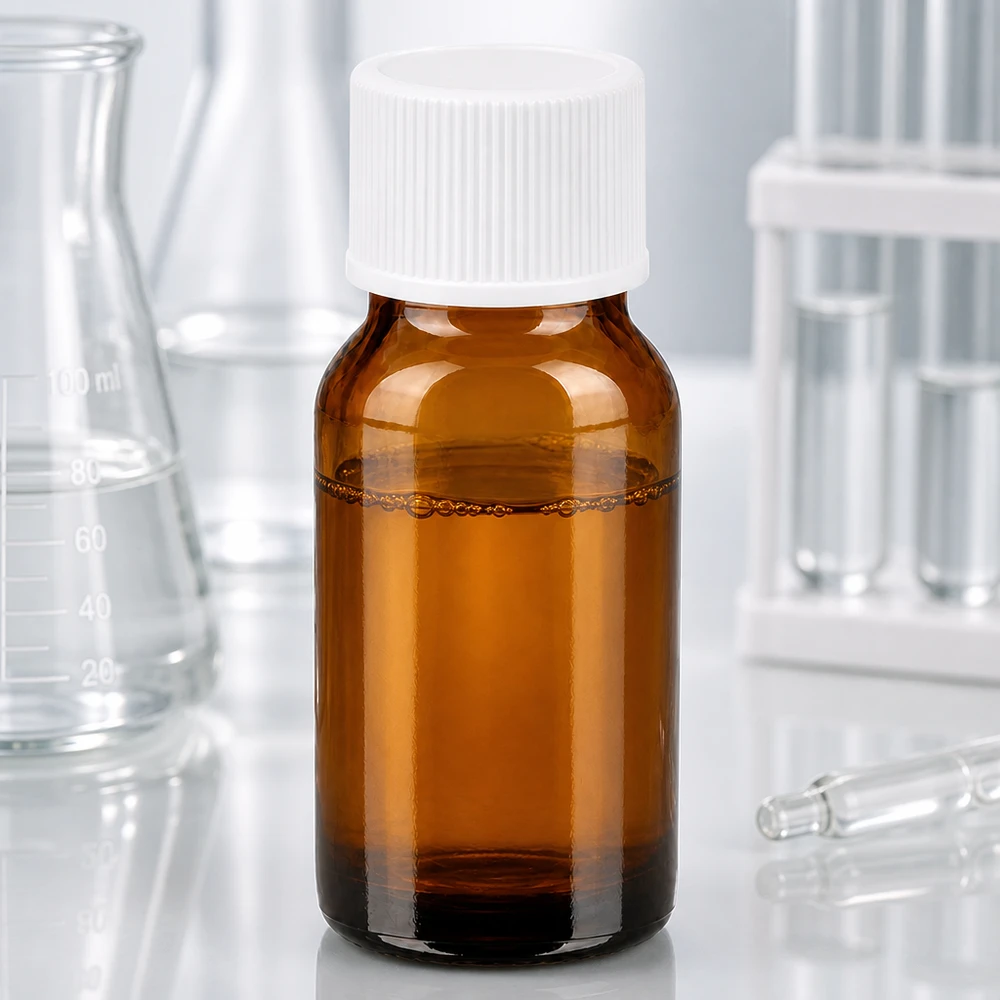 10ml láhev s 11mm šroubovacím uzávěrem bílá Standard BrownLine UT18/10 Handliche 10ml Probenflasche aus braunem Glas mit auslaufsicherem weißem Schraubverschluss