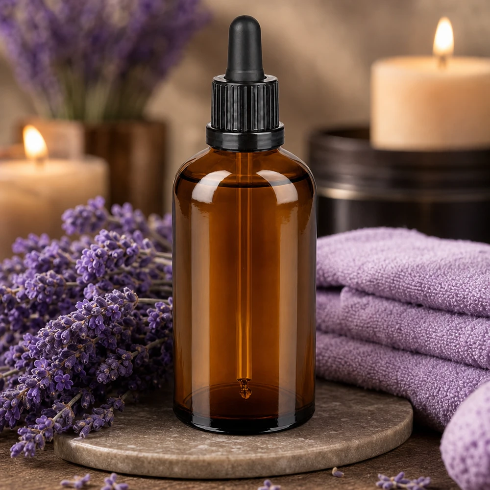 100ml pipetovací láhev černá se zajištěným uzávěrem BrownLine UT18/100 Braune 100ml Pipettenflasche mit schwarzer Gummi-Pipette für Naturkosmetik