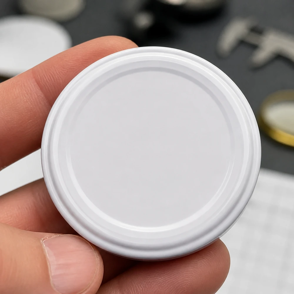 UNiTWIST TO82 – bílé víčko typu „twist-off“ o průměru 82 mm, BioSeal, bez BPA a NI – detailní záběr