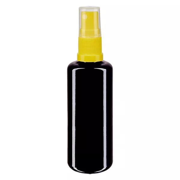 Lékárenská lahvička violet 100ml s rozprašovacím uzávěrem žlutá Lékárenská lahvička violet 100ml s rozprašovacím uzávěrem žlutá
